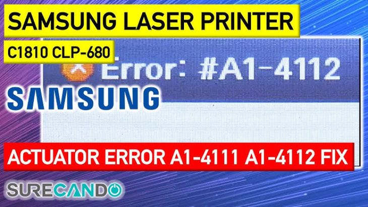 Error Code A1-4112 - Actuator Motor Failure in a Samsung Printer