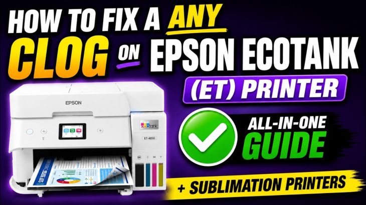 How do you clean Epson print head nozzles which are blocked or clogged in EcoTank?